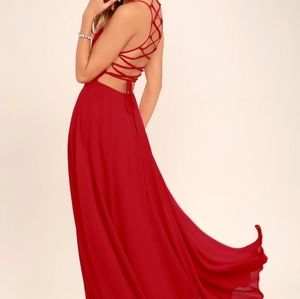Lulu's Strappy to be Here Red Maxi Dress